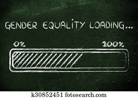 gender equality loading, progess bar illustration