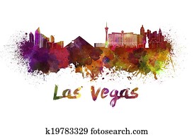 Las Vegas skyline in watercolor Las Vegas skyline in watercolor