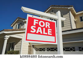 Sold Home For Sale Sign & New House Sold Home For Sale Sign & New House