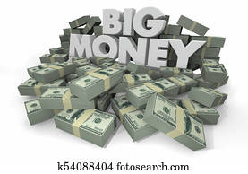 Big Money Piles Stacks Wealthy Savings 3d Illustration Big Money Piles Stacks Wealthy Savings 3d Illustration