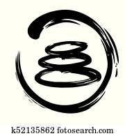 Zen Stones Circle Ink Brush Vector Zen Stones Circle Ink Brush Vector