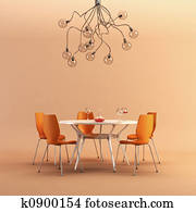 עצב, של, ה, חדר של סעודה