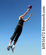 attraper, les, balle