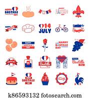 bundle of bastille day icons bundle of bastille day icons