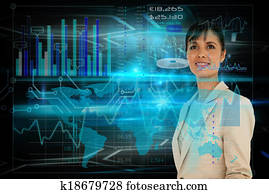 Businesswoman with interface 