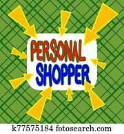 Conceptual hand writing showing Personal Shopper. Business photo text individual who is paid to help another to purchase goods Asymmetrical uneven shaped pattern object multicolour design. Conceptual hand writing showing Personal Shopper. Business photo text individual who is paid to help another to purchase goods Asymmetrical uneven shaped pattern object multicolour design.
