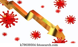 general stock market index golden virus coronavirus covid-19 covid 19 - 3d rendering general stock market index golden virus coronavirus covid-19 covid 19 - 3d rendering