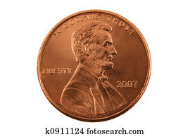 Isolated US penny