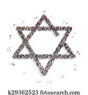 people in the shape of a Jewish star, religion people in the shape of a Jewish star, religion