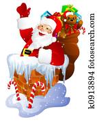 Santa Claus in chimn Santa Claus in chimn