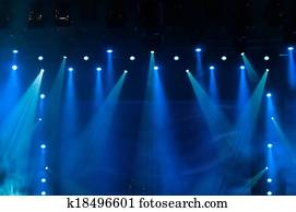 Blue Stage Lights at the Concert Blue Stage Lights at the Concert