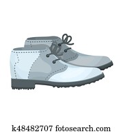Golfer shoes. Golf club single icon in cartoon style bitmap, rastr symbol stock illustration web. Golfer shoes. Golf club single icon in cartoon style bitmap, rastr symbol stock illustration web.
