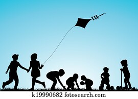 gyermekek játék, a parkban