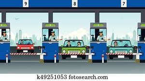 Toll booth on highway Stock Photo | x12527867 | Fotosearch