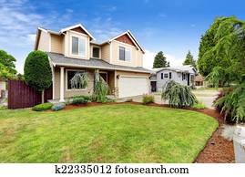 House exterior with beautiful curb appeal