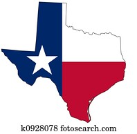 Map of Texas in national colors Map of Texas in national colors