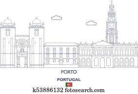 porto, horizonte cidade, portugal porto, horizonte cidade, portugal