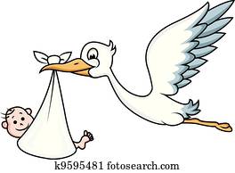 Stork with baby Stork with baby
