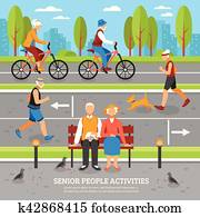 ancianos, actividades, plano de fondo