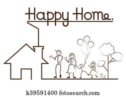 happy family and home happy family and home