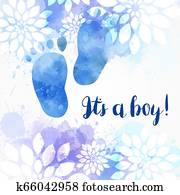 It's a boy! Floral background It's a boy! Floral background