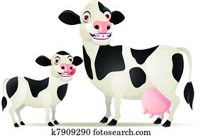 Mother and baby cow Mother and baby cow