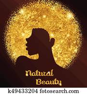 Sparkling woman with Afro Sparkling woman with Afro