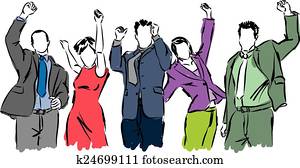 successful happy business people