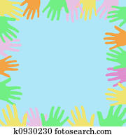 Clipart of helping hands frame k8978631 - Search Clip Art, Illustration ...