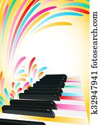 piano background with multicolored keys piano background with multicolored keys