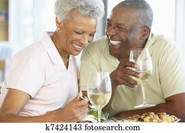 Senior Couple Having Lunch Together At A Restaurant Senior Couple Having Lunch Together At A Restaurant