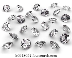 Several diamonds with soft shadows Several diamonds with soft shadows