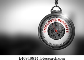 עובד, רווחים, ב, בציר, כיס, watch., 3d, illustration.