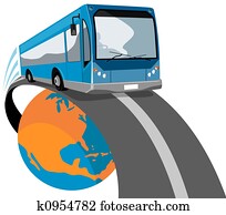 Bus coming off globe Bus coming off globe