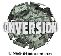Conversions Word Money Ball Big Sales Profit Revenue