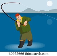 Fisherman angling Fisherman angling