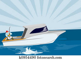 Fisherman fishing on boat Fisherman fishing on boat