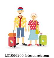 Old couple summer holiday senior