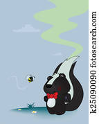 skunk and bee with gas mask skunk and bee with gas mask
