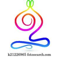 Yoga men stylized rainbow logo
