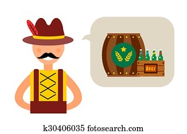 ベクトル イラスト Oktoberfest ドイツ語 人 抽象的 シルエット クリップアート 切り張り イラスト 絵画 集 K Fotosearch