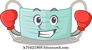 Boxing surgical mask isolated with the mascot Boxing surgical mask isolated with the mascot
