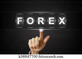 business hand clicking forex or foreign exchange on Flipboard