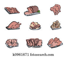 Meat Cut Icons Meat Cut Icons