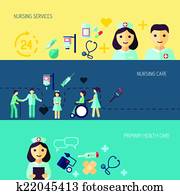 Nurse icon banner set