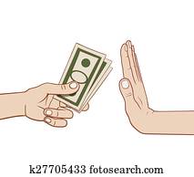 Refusing money