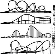 Set of silhouettes switchback. Set of silhouettes switchback.