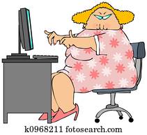 Woman At A Computer Woman At A Computer