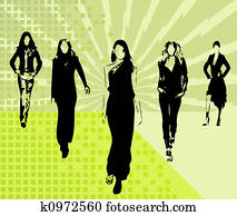 Fashion girls silhouettes Fashion girls silhouettes
