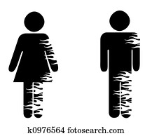 Gender symbols with flames